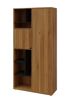 KSR6-83 P skříň šatní, 1x výsuvné ramínko, dvířka, niky, 2053x1022x400 mm, provedení pravé, korpus a